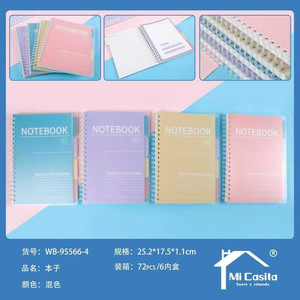 Quaderni a spirale di dimensioni B5 con fogli 100 Planner giornaliero legante termico e divisori Per uso ufficio scolastico-72 pezzi Per scatola - Product Image 1