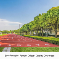 Piste d'athlétisme extérieure respirante à double couche en caoutchouc PU, homologuée IAAF, configuration standard de 400 mètres pour les stades australiens
