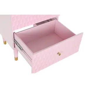 Table de chevet en bois de manguier et métal rose pâle Hauteur 65 cm Largeur 52 cm Profondeur 42 cm - Product Image 5