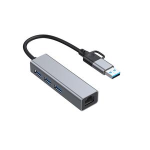 Topsky Hợp Kim Nhôm USB-C Docking Station Với 4 Cổng Gigabit <span class=keywords><strong>Ethernet</strong></span> USB <span class=keywords><strong>2</strong></span>.0 Miễn Phí Máy Tính Xách Tay Trung Tâm Mở Rộng - Product Image 4