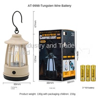 Lanterne de camping LED portable et lampe pour la randonnée en plein air, le sac à dos, avec recharge solaire et conception étanche