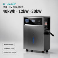 Sistem Penyimpanan Energi All in One 40Kwh Inverter Hybrid 12Kw Pengisi Daya EV Ccs2 30Kw Baterai LiFePO4 380V untuk Penggunaan Rumah dan Komersial