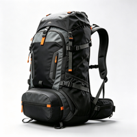 Sac à dos de randonnée unisexe ergonomique imperméable de 50 L avec support dorsal respirant, ceinture de hanche réglable, design portable pour une utilisation en extérieur