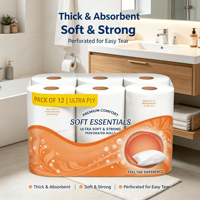 Papier toilette en rouleau jumbo, pulpe vierge, doux, 2 plis, pour hôtels et salles de bain commerciales