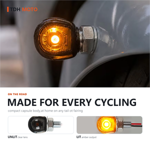 Universal Motorrad LED-Licht SLIVER ZINC ALLOY Gehäuse blinkende Anzeige <span class=keywords><strong>Mini</strong></span> Blinker wasserdichter Blinker für Roller - Product Image 2