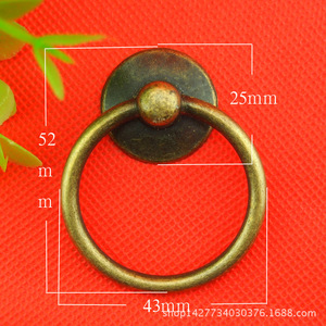Furniture Handle Ring Zinc Alloy 25mm Diameter Drawer Cabinet Hardware Traditional Style Durable Design - Product Image 1