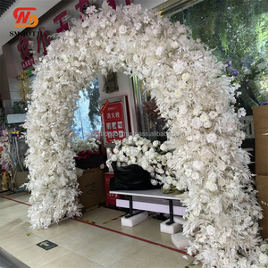 Modelos explosivos suaves arco de flores artificiales fondo de arco de flores blancas realistas para decoración de bodas - Product Image 1