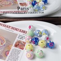 Perles rondes en acrylique 3D peintes à la main, motif poisson amusant, pour accessoires de chaîne de téléphone DIY, perles en vrac
