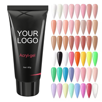 Nouveauté LED UV Kit pour ongles en gel acrylique avec lampe 15ml de gel dur transparent poly pour art et salon échantillon gratuit de gel acrylique