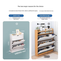 Armoire à chaussures à porte rabattable ultra-fine, nouveau modèle 2025 le plus vendu, rangement minimaliste moderne pour la maison avec un grand rangement pour chaussures