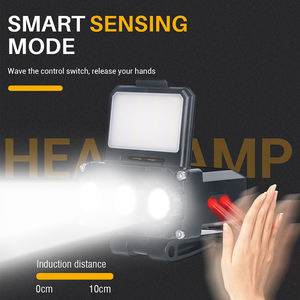 <span class=keywords><strong>Boruit</strong></span> Lámpara de carga Sensor de movimiento ajustable Faros LED Impermeable Emergencia USB Recargable Led Lámpara de cabeza Antorcha Faro - Product Image 4