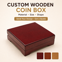 Boîte de présentation de pièces de monnaie en bois personnalisée avec insert en velours, emballage cadeau pour médailles avec logo OEM, vente en gros