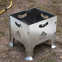 Poêle à bois en acier inoxydable pour foyer, pliable, pour le camping, style nautique et moderne, utilisable en toutes saisons