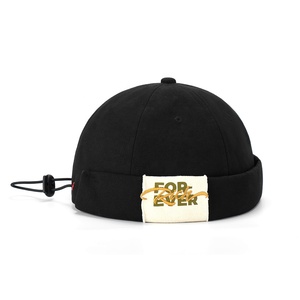 כובע דוקר שחור מבד כותנה רקום בסגנון וינטג' של המותג רונגגואנג, נושם, ללא שוליים, לגברים ונשים, כובע ברט. - Product Image 2