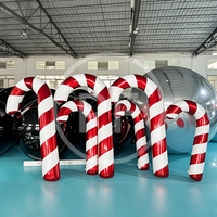 Canes de bonbons géantes en PVC effet miroir, gonflables, pour décorations de Noël, événements festifs et publicité accrocheuse