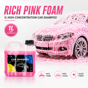 น้ำยาล้างรถสูตรเข้มข้น นิเกิลเลียง สีชมพู 1 ลิตร พร้อมฟองสีขาวเข้มข้น กลิ่นหอมเฉพาะ 1:100 สำหรับการดูแลรักษา<span class=keywords><strong>รถยนต์</strong></span> - Product Image 1