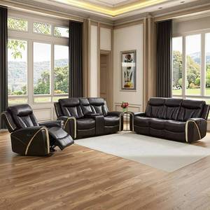 Modern Manual Living Room Recliner Sofa with Storage <b>Console</b> 321 Set, Expandable and Foldable, Suitable for Apartment Use - Product Image 1