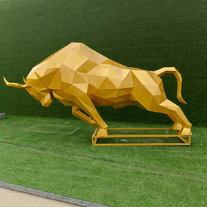 Escultura <span class=keywords><strong>de</strong></span> Toro <span class=keywords><strong>de</strong></span> Acero Inoxidable <span class=keywords><strong>de</strong></span> Tamaño Real, Diseño Moderno, Plateada, Pulida, Personalizada, con Movimiento <span class=keywords><strong>de</strong></span> Correr y Saltar - Product Image 3