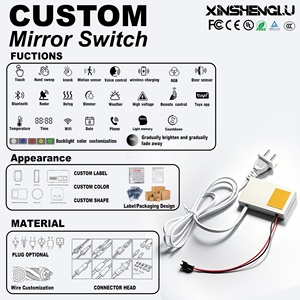 Interrupteur tactile à gradation monochrome avec alimentation intégrée - 12V 12W pour miroir de salle de bain LED, installation facile - Product Image 5