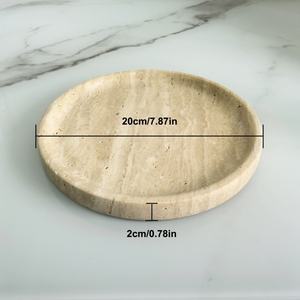 Современный мраморный поднос из травертина для ванной кухни, поднос для домашнего декора, поднос для свечей, органайзер для растений для свадеб - Product Image 2