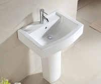 Lavabo de salle de bain moderne en céramique sur pied