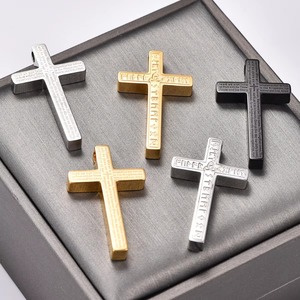 Collar con Colgante de Cruz de Acero Inoxidable para Hombre y Mujer, Amuletos Religiosos, Cadena, Regalo, Joyería de Metal con Símbolos Cristianos de Fe y Oración - Product Image 2