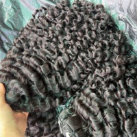 Extensions de cheveux humains indiens bruts de haute qualité, bouclés, ondulés naturels, double trame, 100g, peuvent être permanentés et teints