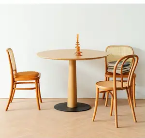 Natuurlijk Houten Restaurant Tafels En Stoelen Moderne Massief Houten Eettafel En Stoel Set