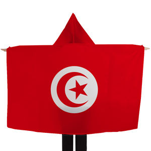 Cape avec capuche drapeau de la Tunisie 3x5 pieds, bannière Aigles de Carthage pour la Journée de l'Indépendance et les supporters de football - Product Image 1