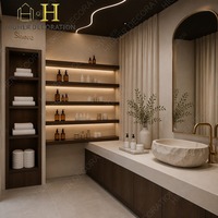 Station de Salon de Coiffure Personnalisée Tout-en-un : Conception Intérieure 3D, Aménagement Complet et Décoration de Magasin, Mobilier de Salon Personnalisé Complet