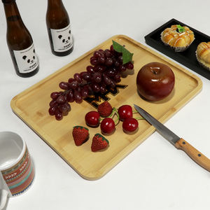 Bandeja de servicio de bambú FSC Café rectangular minimalista natural, té, comida, bebidas, almacenamiento, decoración <span class=keywords><strong>para</strong></span> el hogar, cocina, baño - Product Image 6