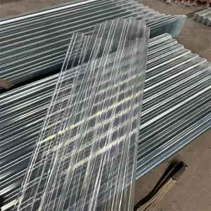 Fábrica Techo Tragaluz Fibra de vidrio Hoja de techo transparente FRP Larga vida útil Material GRP Panel de techo corrugado translúcido