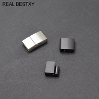 Graver le Logo 10*3mm trou fermoirs en acier inoxydable pour cordon en cuir Bracelet connecteur extrémité pour la fabrication de bijoux fermoir