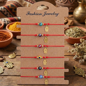 Conjuntos de Joyería de Moda Go2boho, Colgante de <span class=keywords><strong>Mano</strong></span> de Fátima, Pulsera de Cuentas Coloridas, Cordón de Macramé, Amuleto para Mujer - Product Image 5