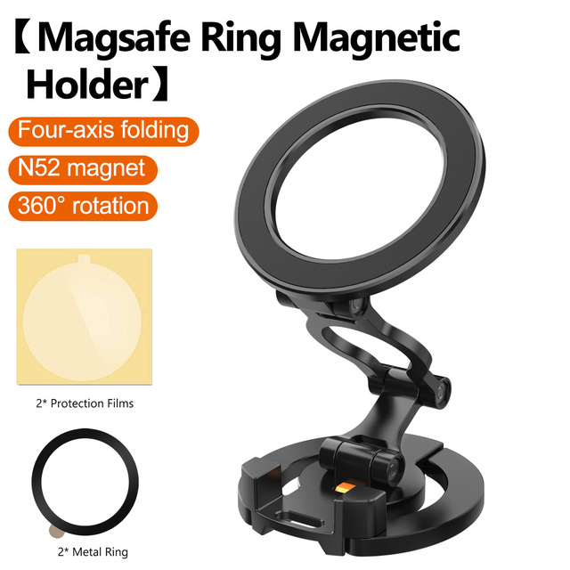 Finger Ring Grip Double Metal Ring Slim Zinc Alloy 360 Degree Rotation Foldable Cellphone Stand Magnetic Ring Phone Holder