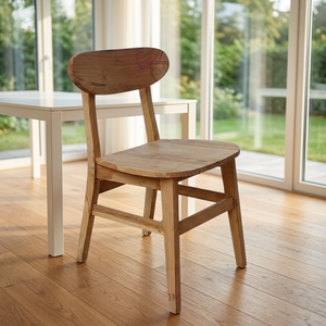 Modern Minimalist Scandinavian Wooden Dining <b>Chair</b> <b>with</b> Backrest for Home Office & Hotel Use - Product Image 3