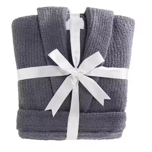 <span class=keywords><strong>Robe</strong></span> verte magique solide et confortable pour femmes en peluche tricot <span class=keywords><strong>Micro</strong></span> plume fil haut artisanat zéro défaut Super doux absorbant toucher peignoirs de bain - Product Image 6