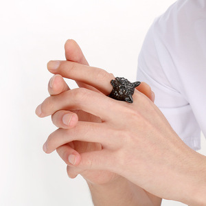 Hot Selling Herren Edelstahl Viking <span class=keywords><strong>Wolf</strong></span> Head Tierring - Product Image 6