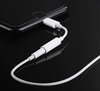 Adaptateur auxiliaire 8 broches vers 3,5 mm pour iPhone 7 8 Plus XR avec microphone, conducteur en cuivre pur pour l'écoute de musique