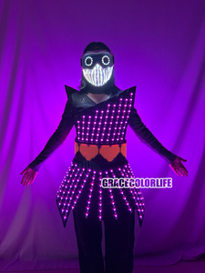 Conjunto de Disfraz de Ballet LED a Todo Color para Mujeres Adultas, Falda Brillante para Cantantes de Club Nocturno, DJ, <span class=keywords><strong>GoGo</strong></span>, Bailarina Principal, 100% Poliéster - Product Image 4