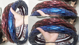 JQ243C ricamato coprivolante auto con antiscivolo interno in gomma di grande larghezza coprivolante auto - Product Image 4