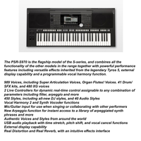 Keyboard Elektronik Jelo Second Hand 95% Baru PSR-S970 61-Key Arranger, Stainless Steel, Suara Premium, Sequencer Canggih 415