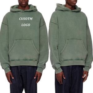 Sweat-shirt à capuche surdimensionné en molleton de coton pour homme avec poche kangourou et logo personnalisé – Vente en gros - Product Image 6