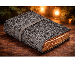 Premium Handmade Black Floral Embossed Leather Journal Deckle Edge Paper Vintage <b>Diary</b> <b>Notebooks</b> - Product Image 1
