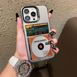 Coque de téléphone portable DIY en TPU motif <span class=keywords><strong>CD</strong></span> rétro pour iPhone 11-17, noir mat, peinture UV, anti-traces de doigts, antichoc, protection de l'objectif - Product Image 4