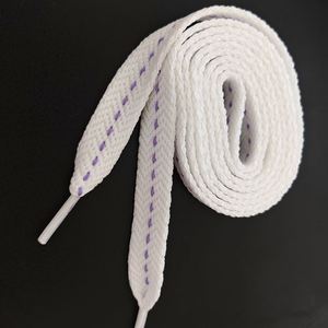 Lacets larges de 15 mm avec point de jonction central et ligne rouge en sangle de polyester - Product Image 1