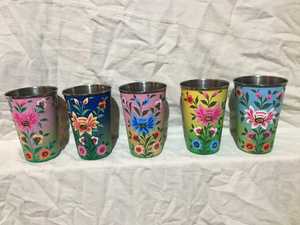 Vaso de Acero Inoxidable con Diseño Floral, Taza de Acero Clásica de 200 ml con Impresión Esmaltada para Hogar, Hotel, Restaurante - Product Image 3