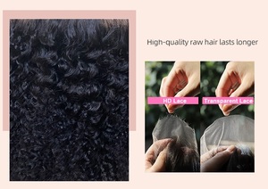 <span class=keywords><strong>Alipearl</strong></span> 4X4 Transparent Lace Front Brésilien Deep Curly Cheveux Raides 200% Densité 100% Vierge Humain Naturel Noir Vente en Gros - Product Image 5