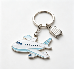 Custom Metal Airplane Keychain Enamel Lapel Pin <b>Bag</b> <b>Charm</b> for Travel Souvenir Promotion Gift - Product Image 3