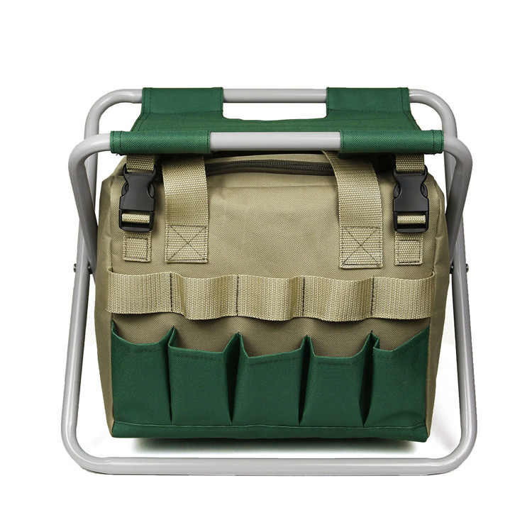 Многофункциональный уличный домашний Прочный портативный складной стул для сада с сумкой для хранения инструментов